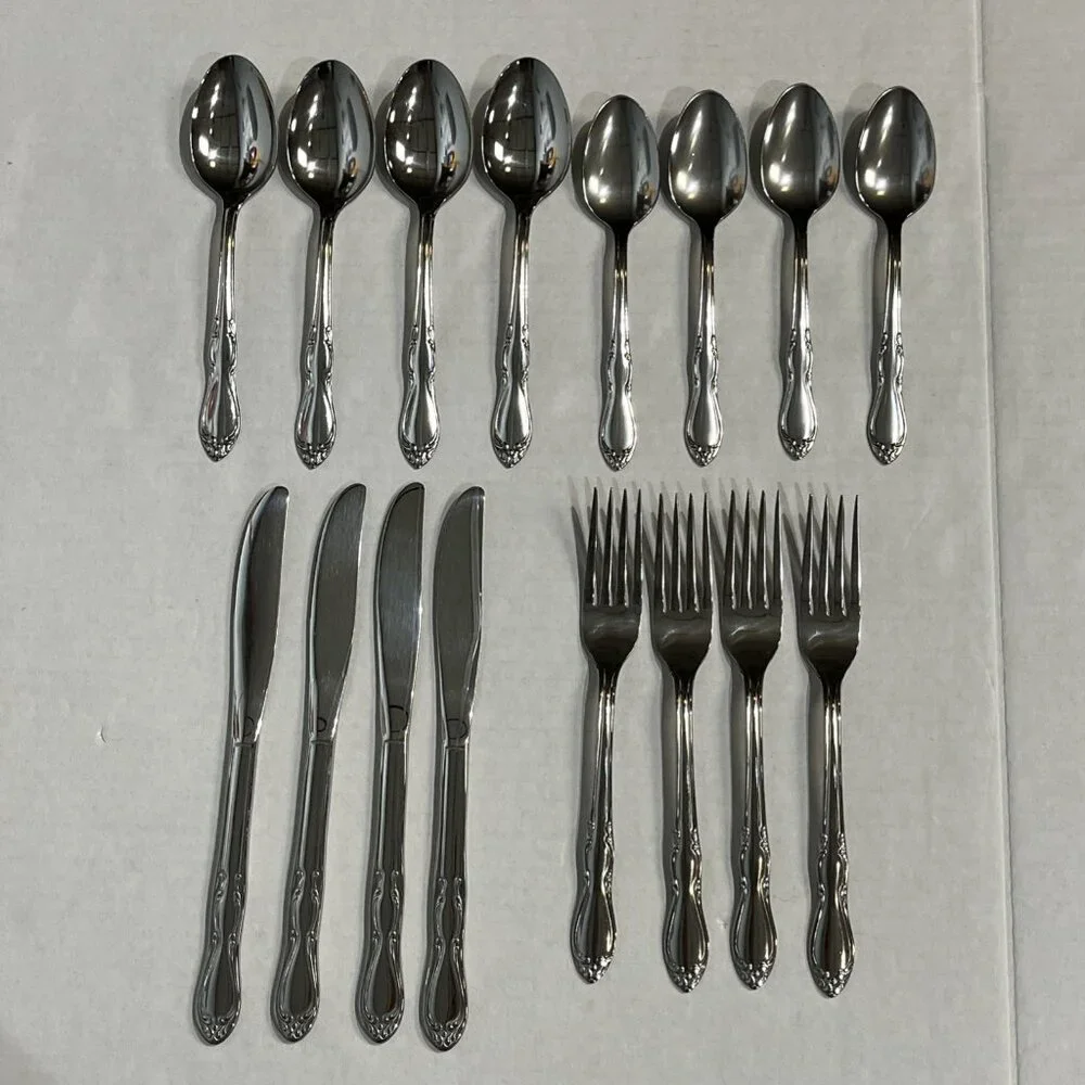 Rogers Stainless By Oneida Homestead 16 PC Set 4 Ea Place Setting‎